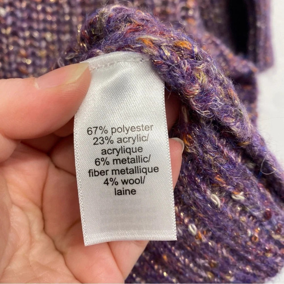 Maurices Knit Sweater XXL Purple Metallic Sparkle Thread - Picture 6 of 8